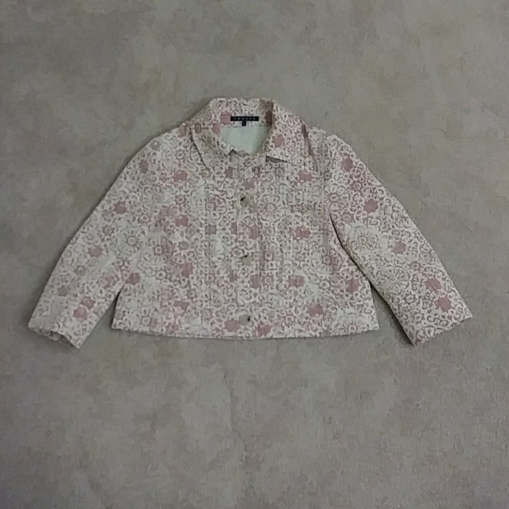 Theory Pink and White Cotton Jacket